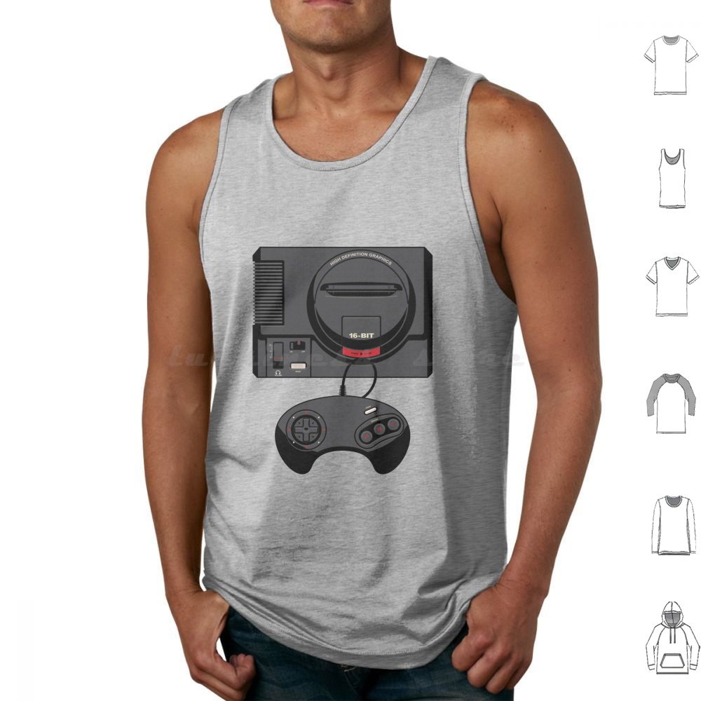 Gaming Console Genesis - ريترو أسود 16 بت تانك القمم