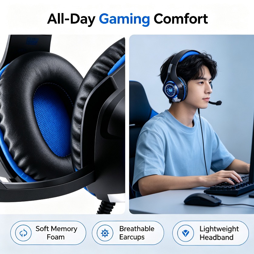 Gaming Console Headset - سماعة رأس للألعاب ستيريو مع ميكروفون
